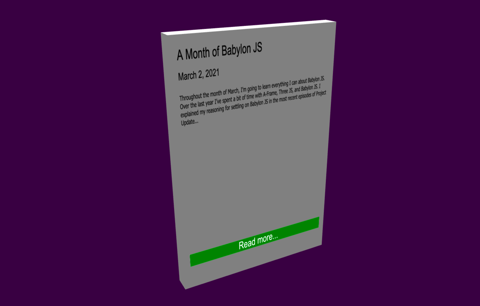 Babylon JS Day 12 – vrhermit